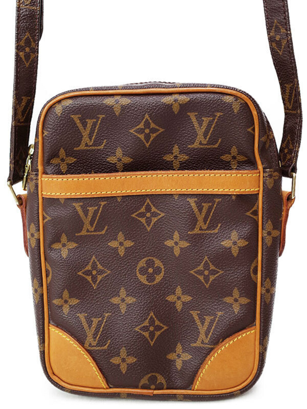 Louis Vuitton Monogram Danube Shoulder Bag Canvas Leather Brown